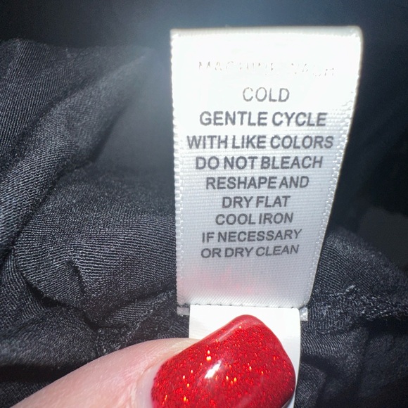 NWT Cable & Gauge XL Black Knit Soft Lace Top Peasant Blouse Macy’s $50 - Picture 5 of 8